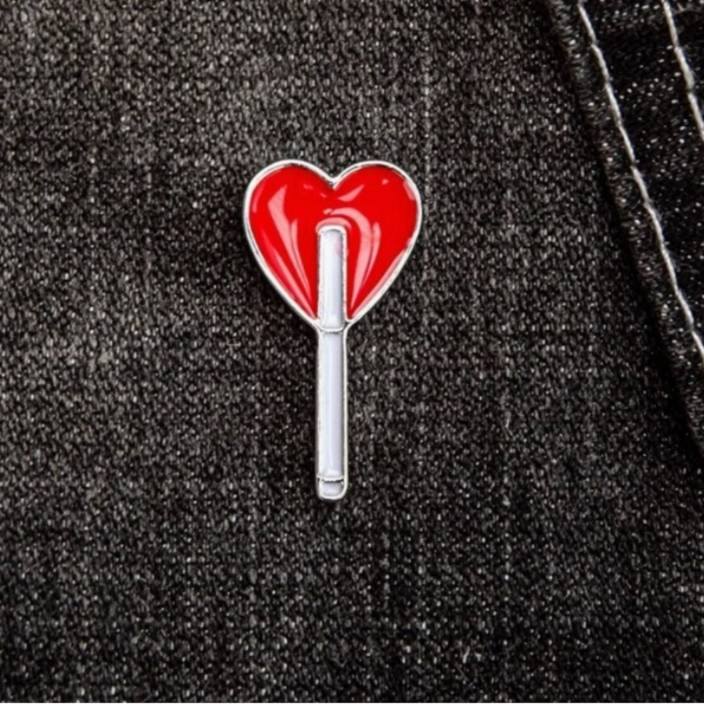 NWOT Heart Lollypop Enamel Pin